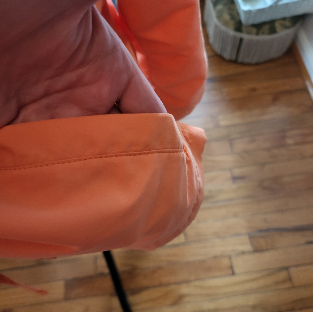 Orange Gray Lightweight Windbreaker Anorak Jacket Sz L Gorpcore Activewear - Picture 6 of 8